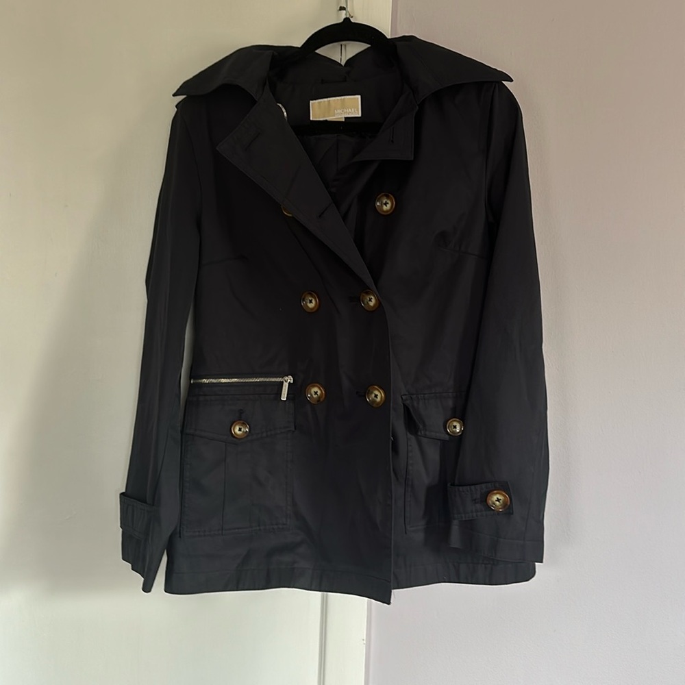 Micheal Kors Navy double breasted light coat